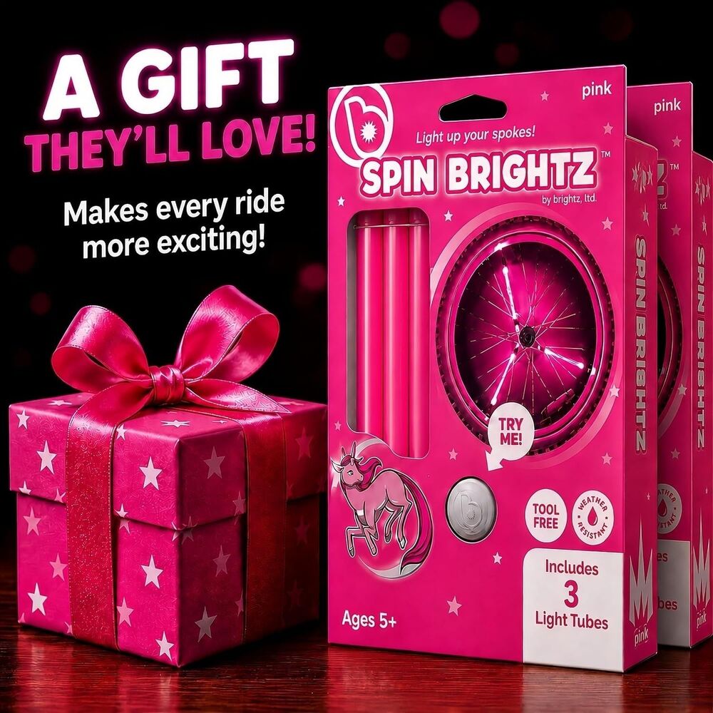 Pink LED Bike Wheel Lights 2 Pack Bicycle Spoke Lights Kids Adult Night Riding